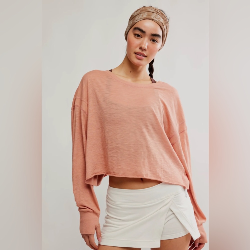 FP MOVEMENT My Time Layer Long Sleeve Petal Dusty Rose Pink Taupe NWT - Picture 2 of 8